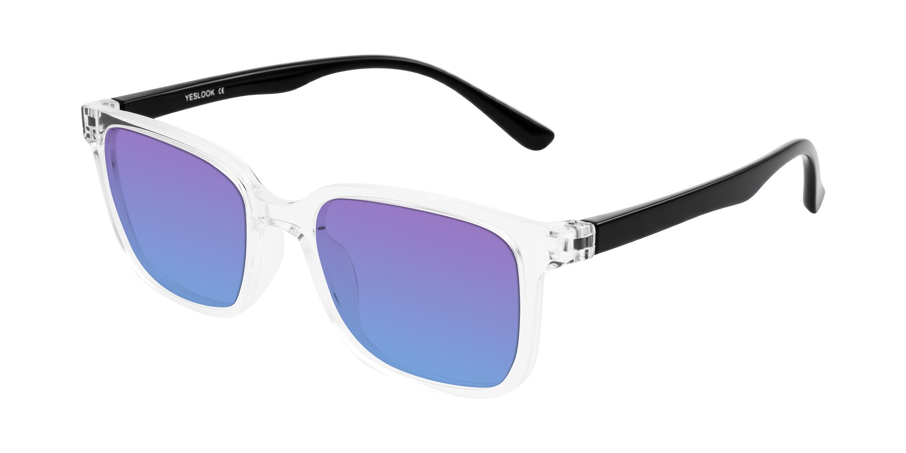 Angle of Joynton in Clear/Black with Purple / Blue Gradient Lenses
