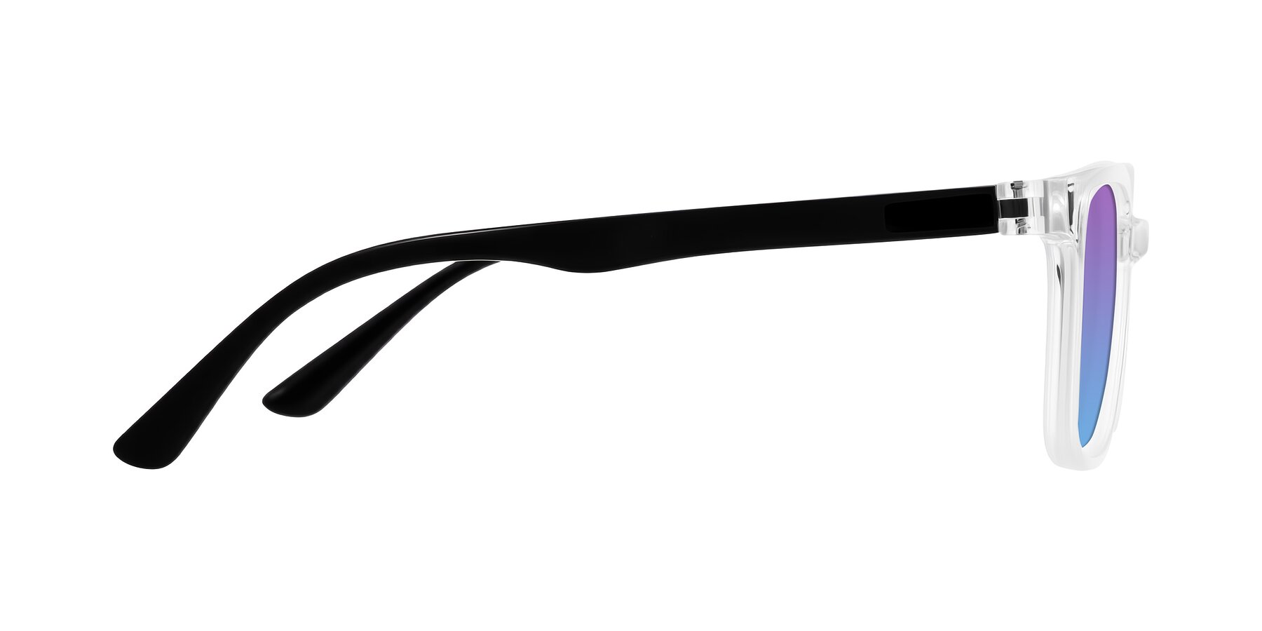 Side of Joynton in Clear/Black with Purple / Blue Gradient Lenses