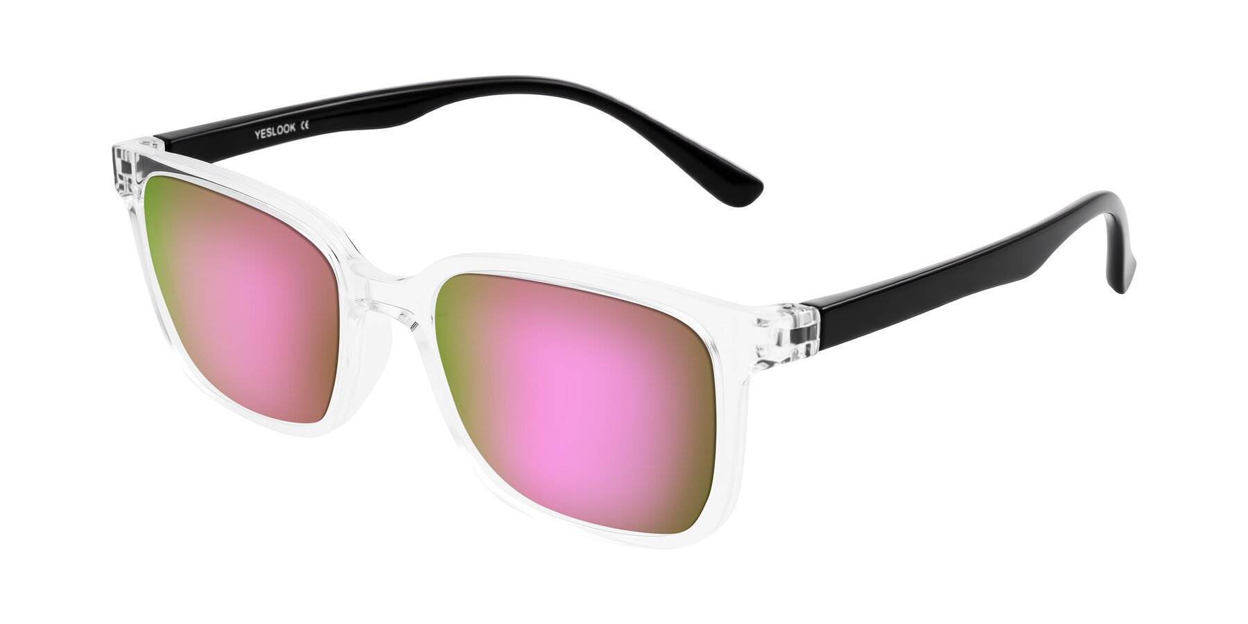 Angle of Joynton in Clear/Black with Pink Mirrored Lenses