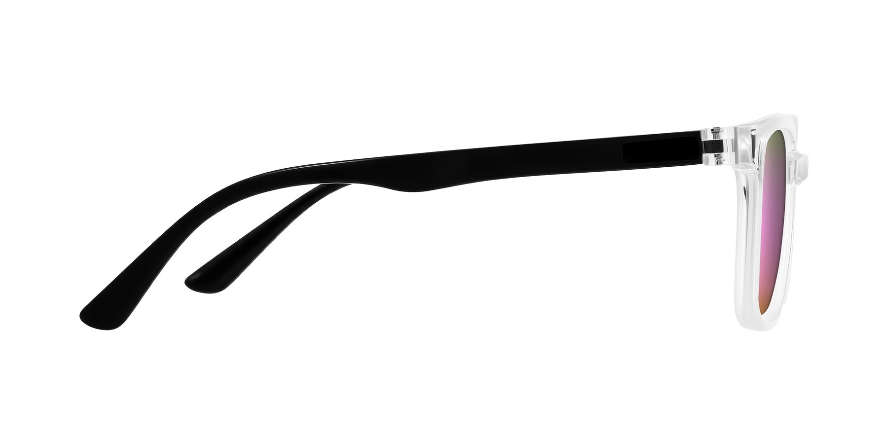 Side of Joynton in Clear/Black with Pink Mirrored Lenses