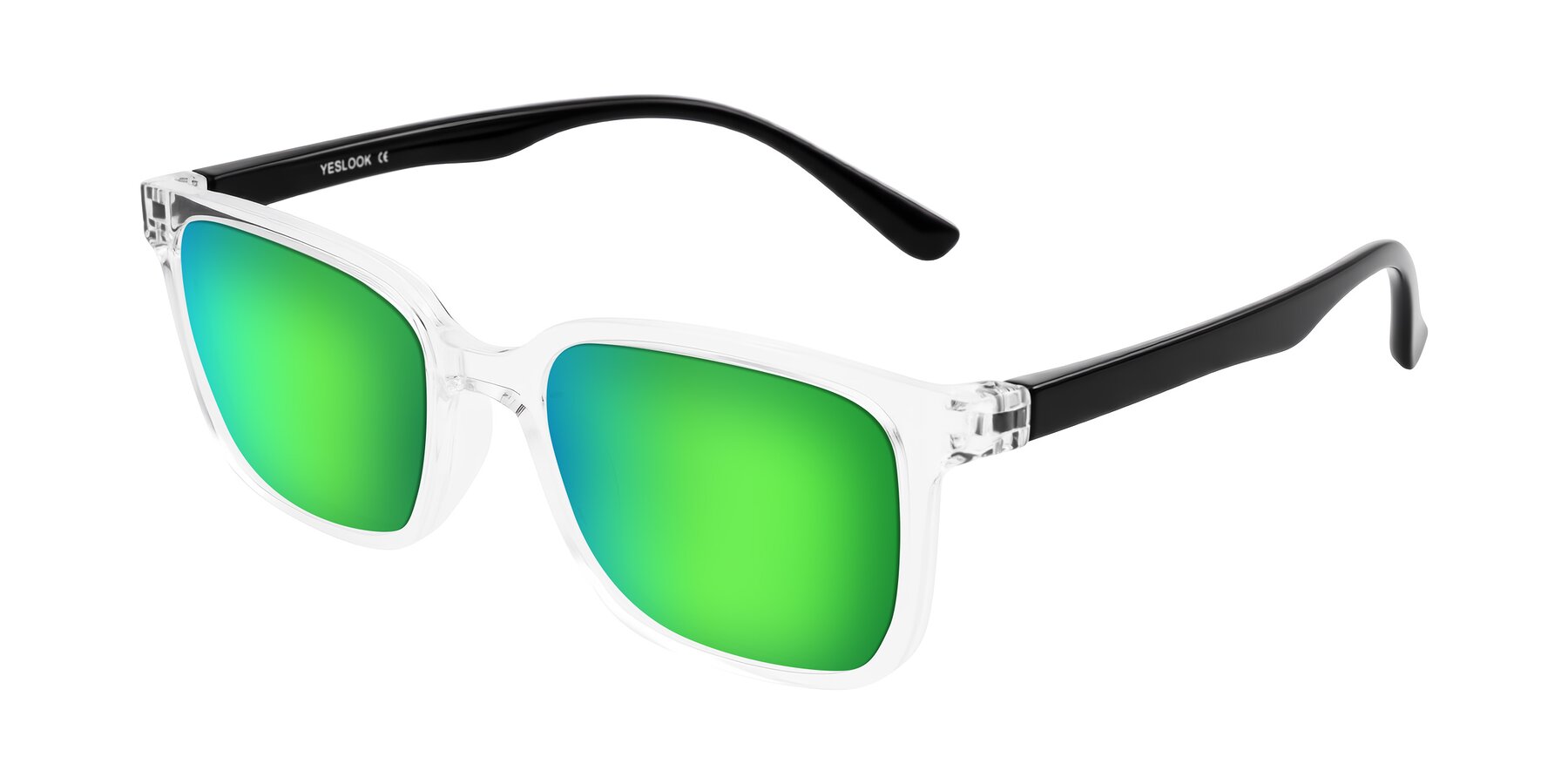 Angle of Joynton in Clear/Black with Green Mirrored Lenses