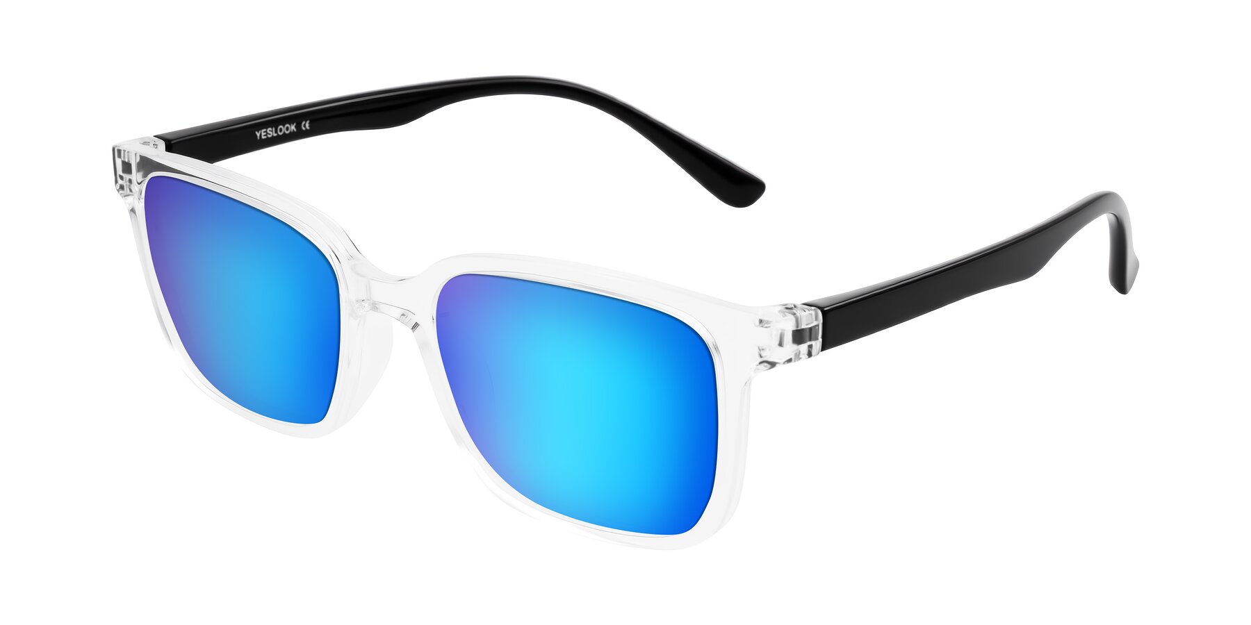 Angle of Joynton in Clear/Black with Blue Mirrored Lenses