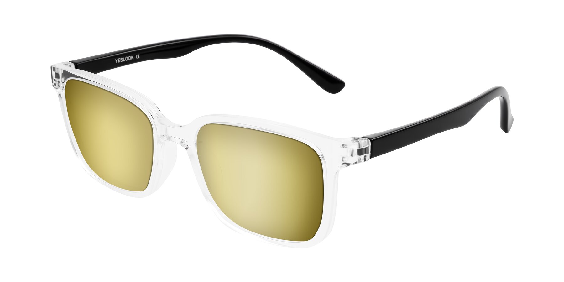 Angle of Joynton in Clear/Black with Gold Mirrored Lenses