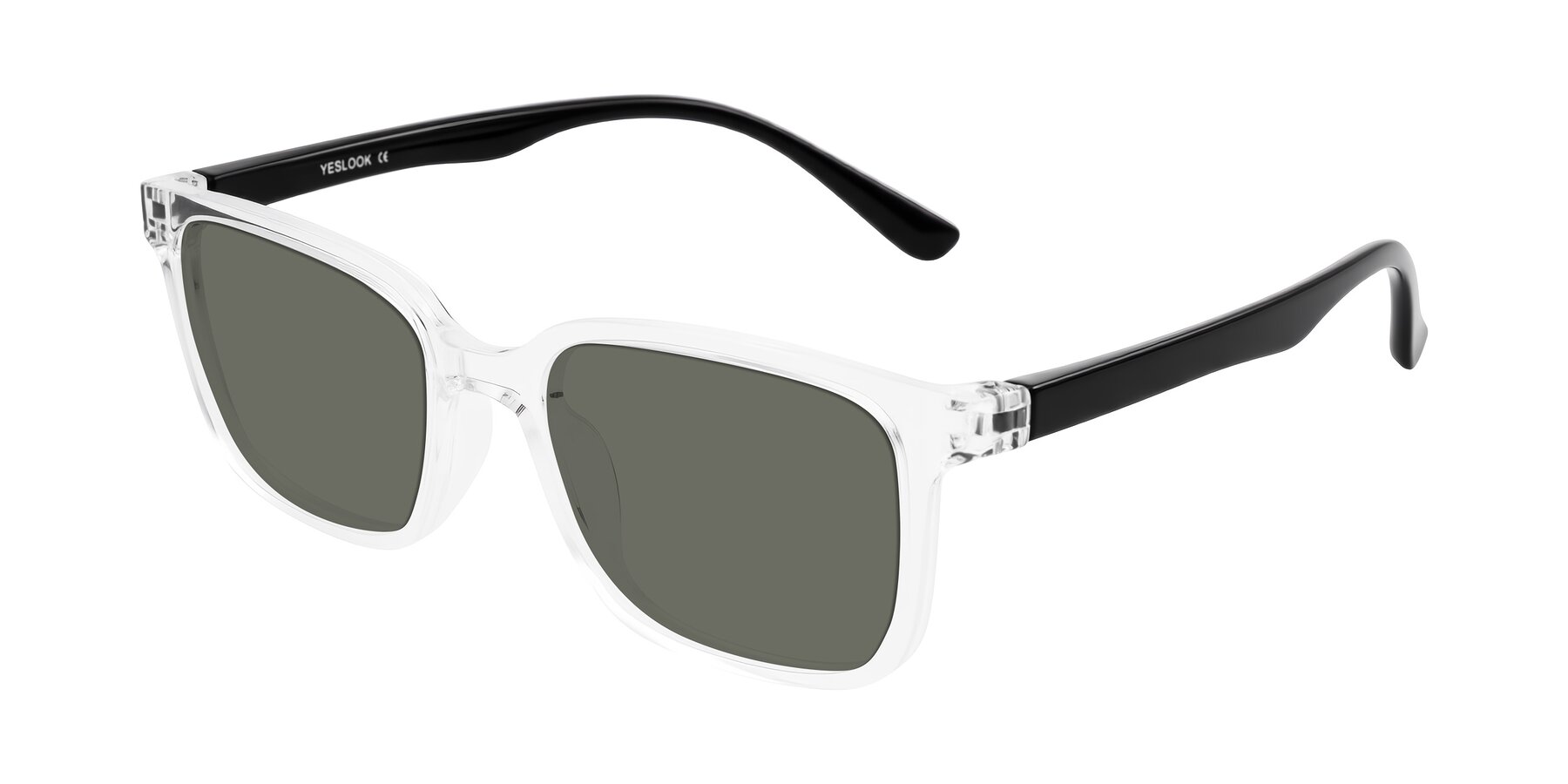 Angle of Joynton in Clear/Black with Gray Polarized Lenses