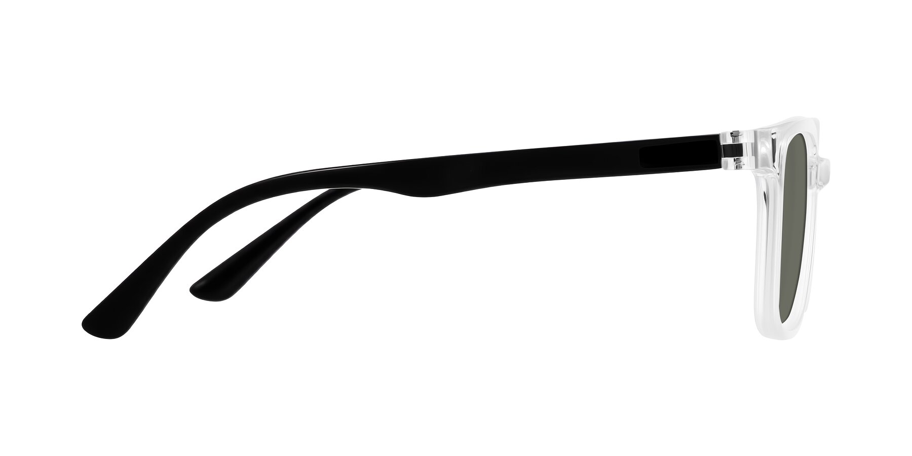 Side of Joynton in Clear/Black with Gray Polarized Lenses
