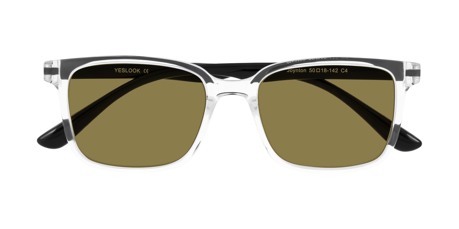 Folded Front of Joynton in Clear/Black with Brown Polarized Lenses