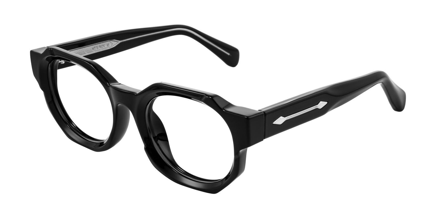 Angle of Poole in Black with Clear Eyeglass Lenses