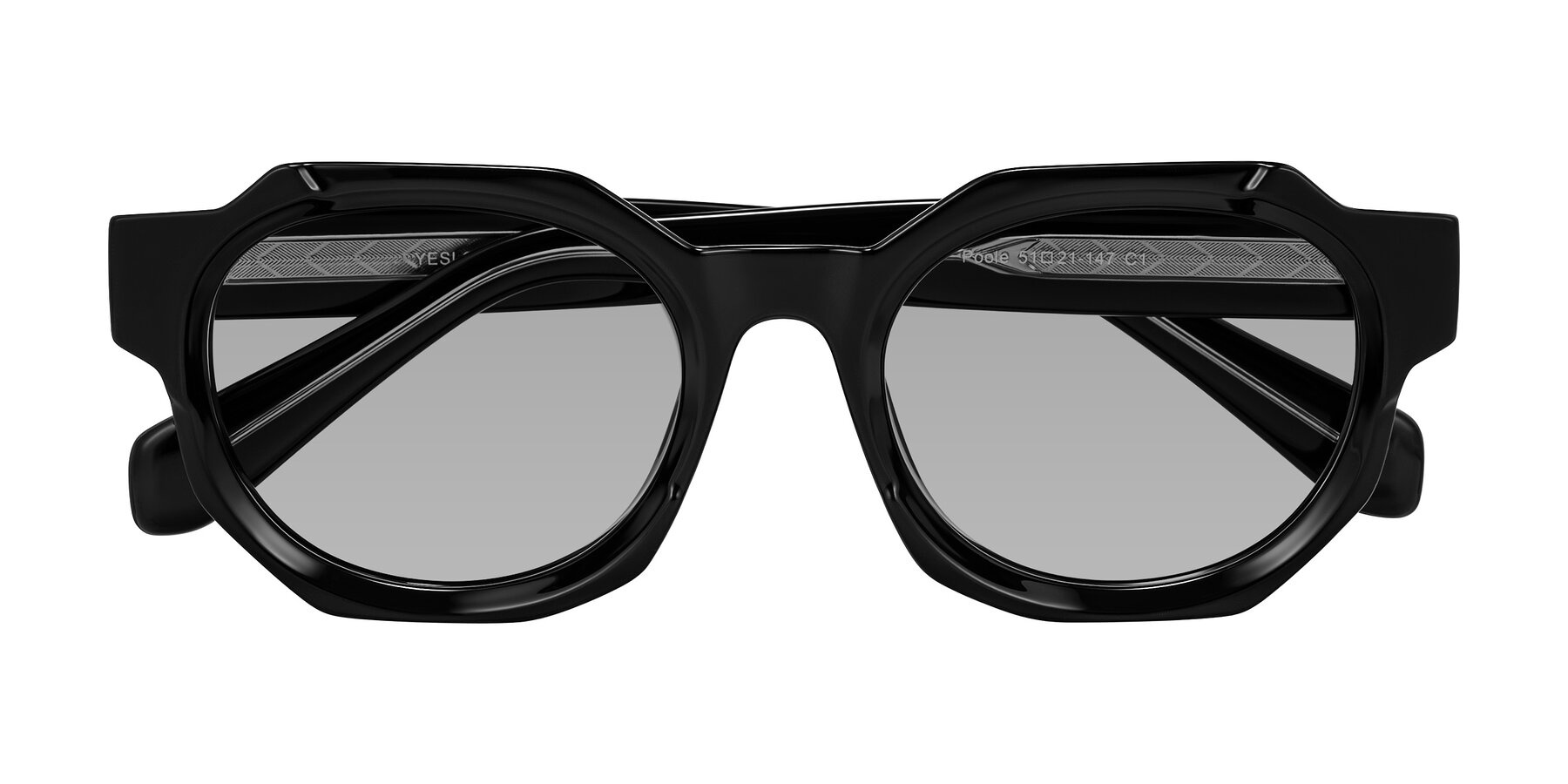 Folded Front of Poole in Black with Light Gray Tinted Lenses