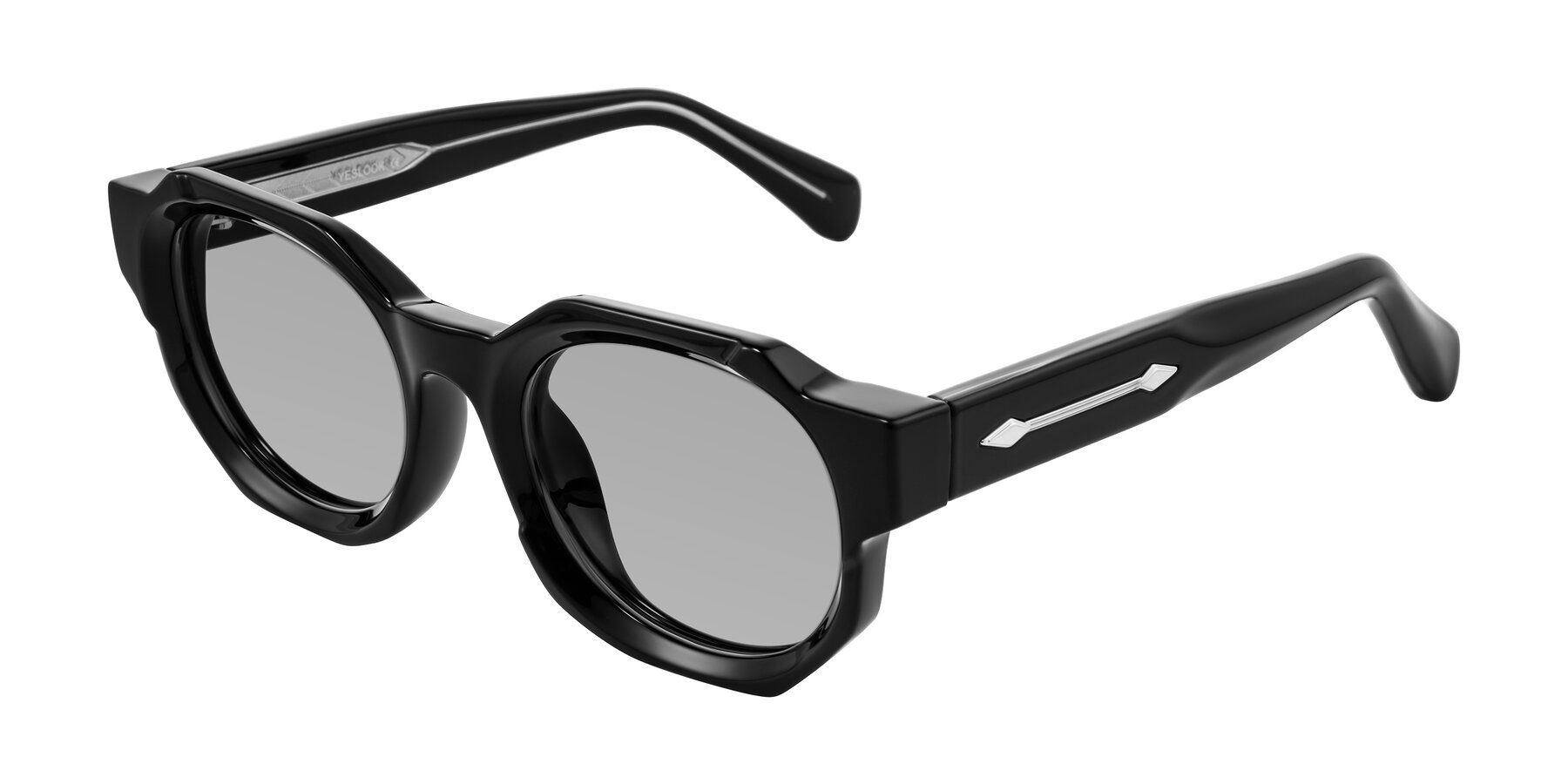 Angle of Poole in Black with Light Gray Tinted Lenses