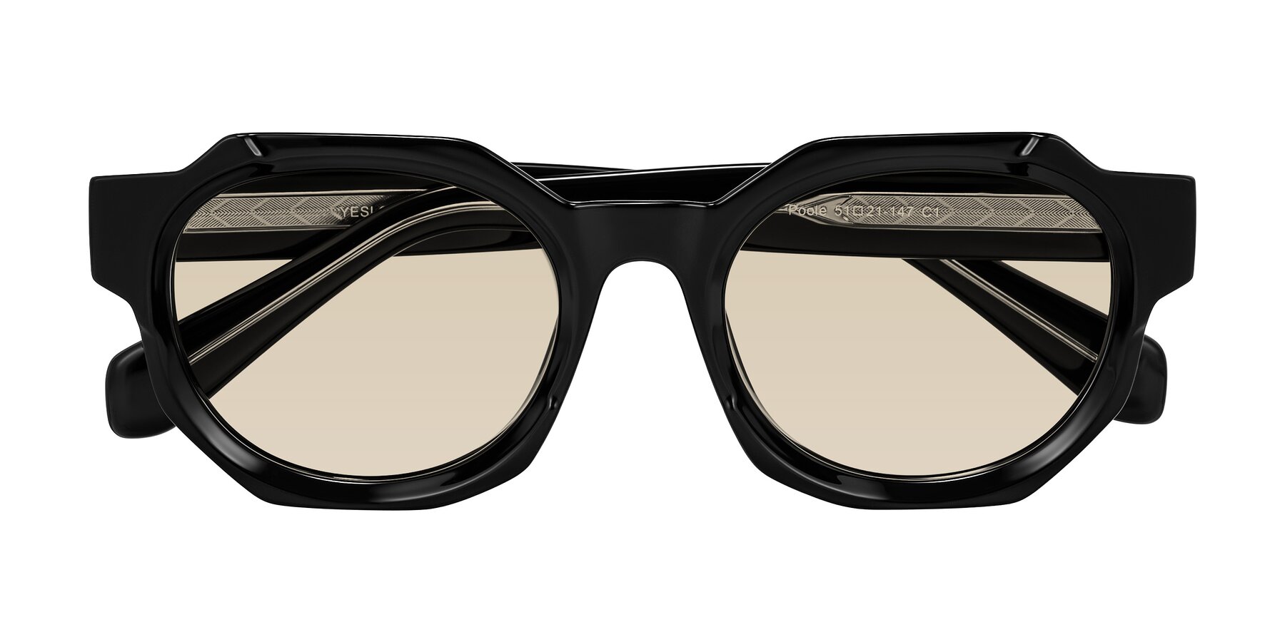 Folded Front of Poole in Black with Light Brown Tinted Lenses
