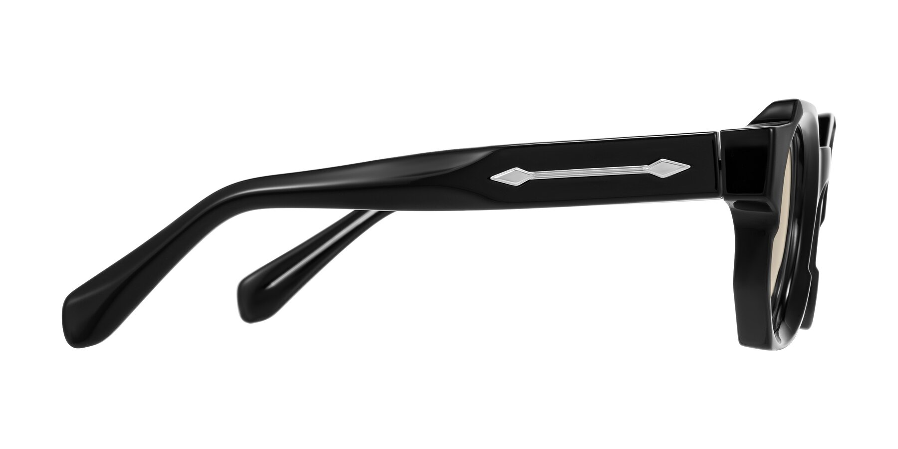 Side of Poole in Black with Light Brown Tinted Lenses