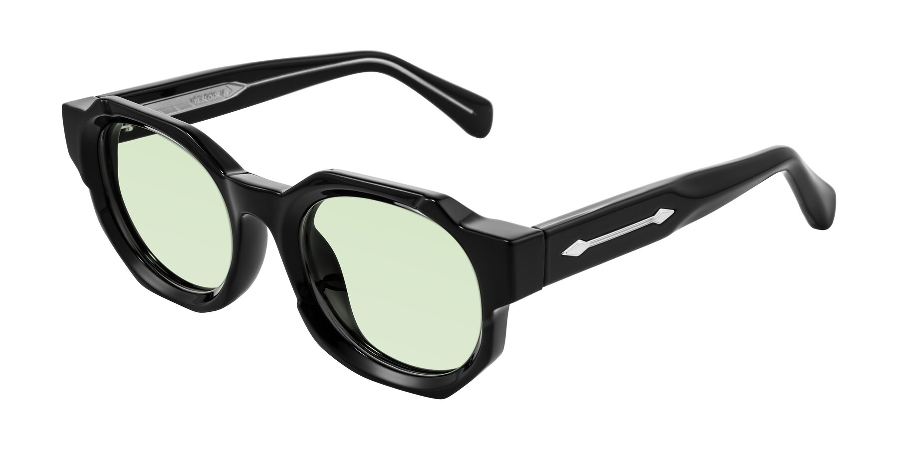 Angle of Poole in Black with Light Green Tinted Lenses