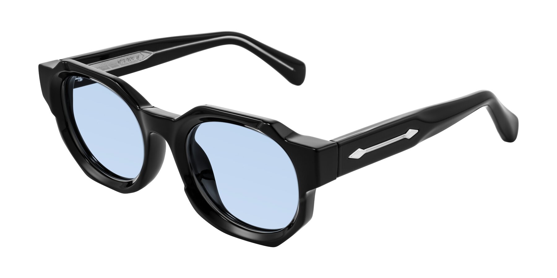 Angle of Poole in Black with Light Blue Tinted Lenses