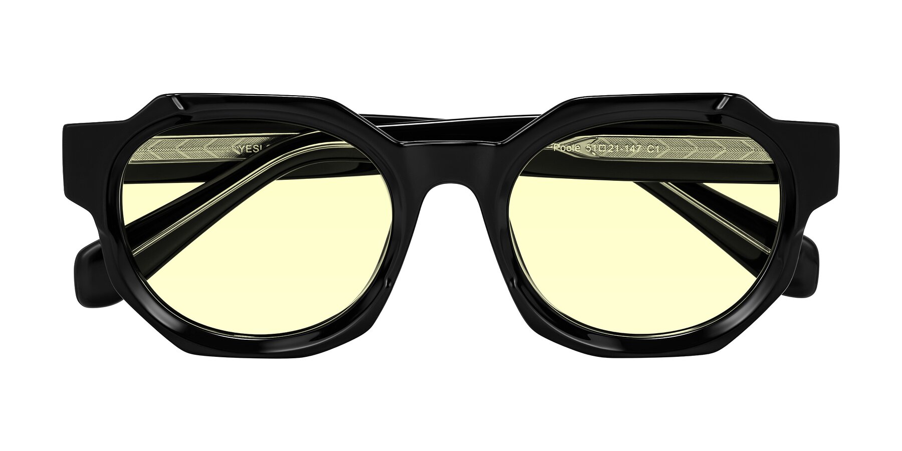 Folded Front of Poole in Black with Light Yellow Tinted Lenses