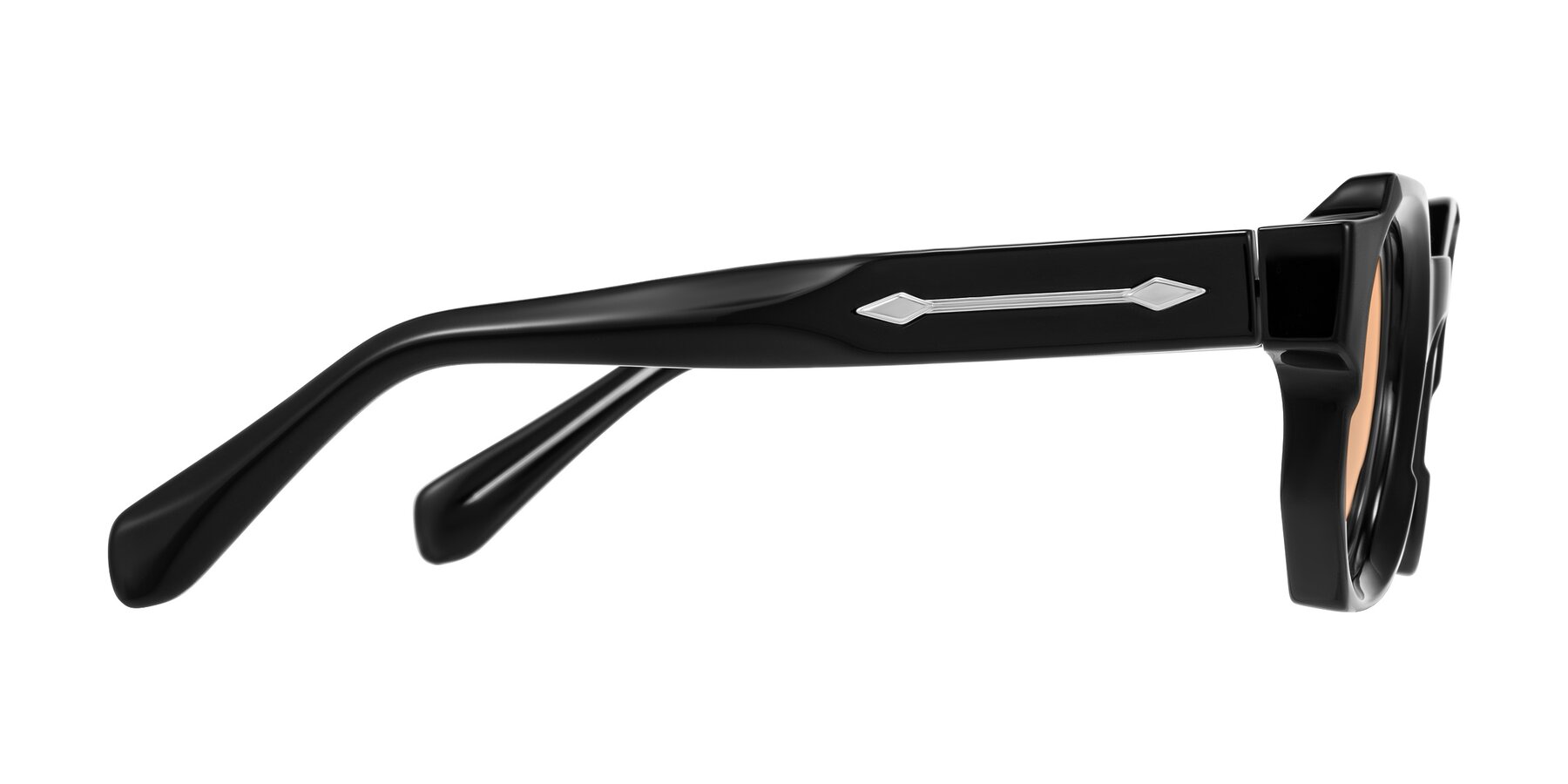 Side of Poole in Black with Light Orange Tinted Lenses