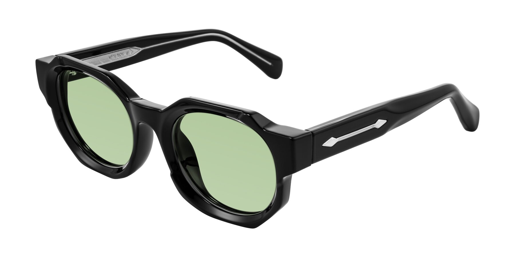 Angle of Poole in Black with Medium Green Tinted Lenses