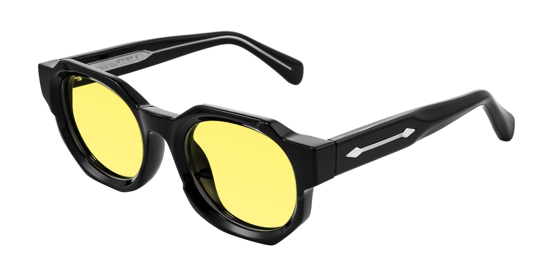 Angle of Poole in Black with Medium Yellow Tinted Lenses
