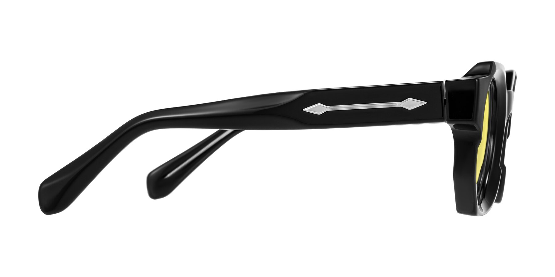 Side of Poole in Black with Medium Yellow Tinted Lenses