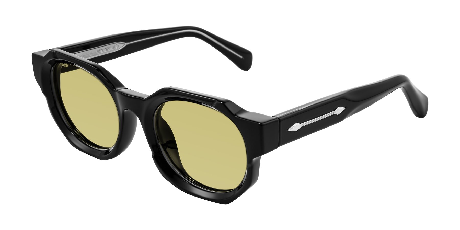 Angle of Poole in Black with Medium Champagne Tinted Lenses