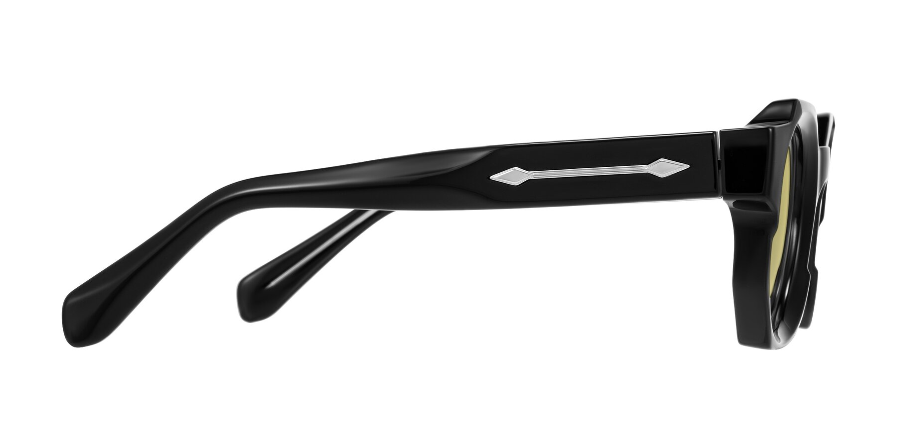 Side of Poole in Black with Medium Champagne Tinted Lenses