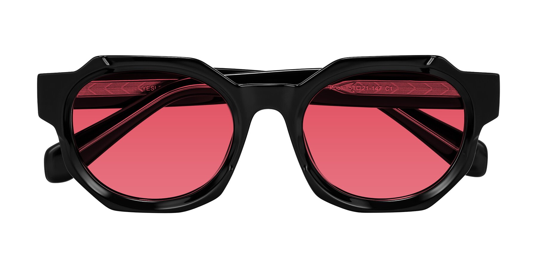 Folded Front of Poole in Black with Red Tinted Lenses