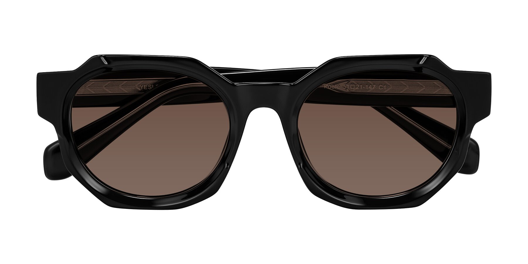 Folded Front of Poole in Black with Brown Tinted Lenses