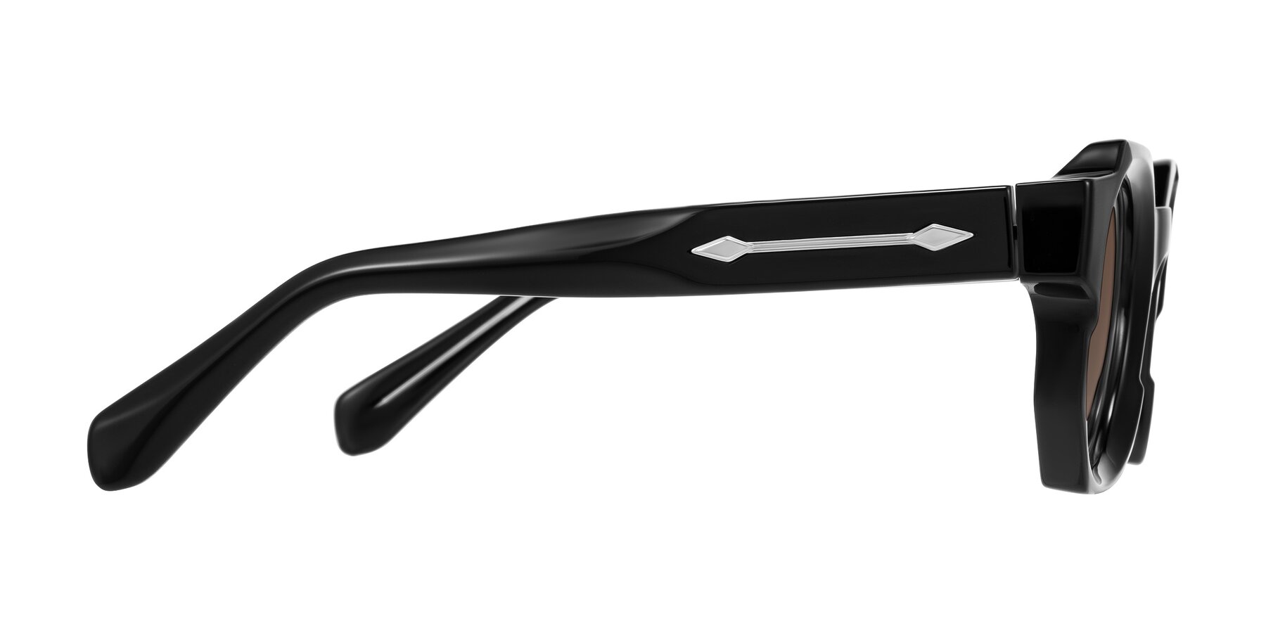 Side of Poole in Black with Brown Tinted Lenses