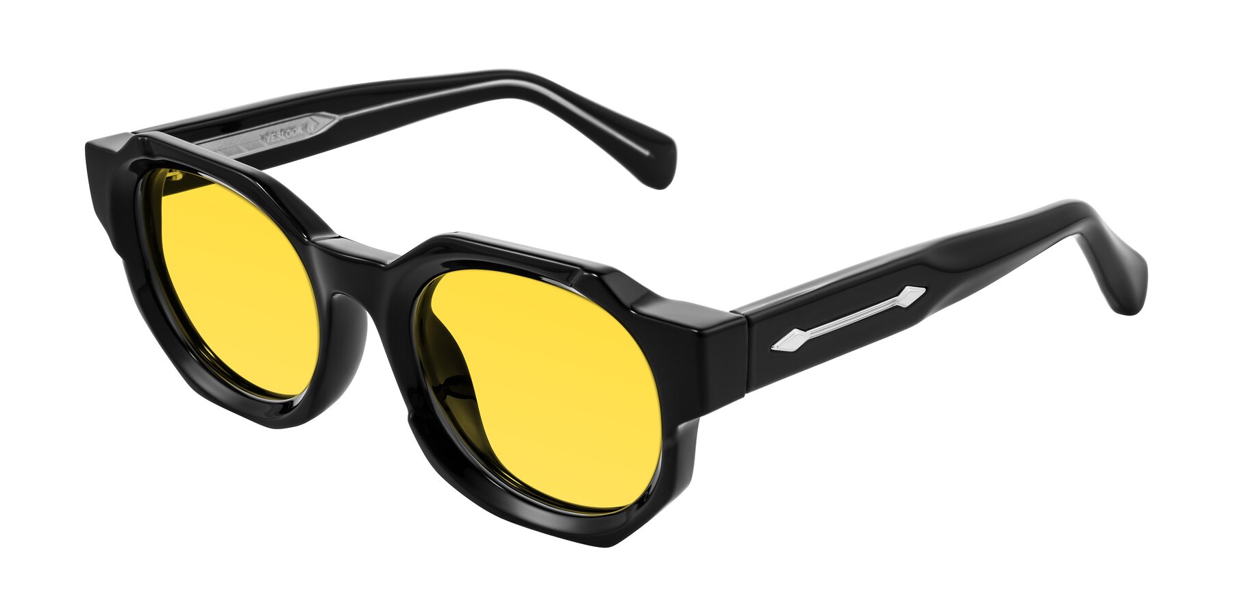 Angle of Poole in Black with Yellow Tinted Lenses