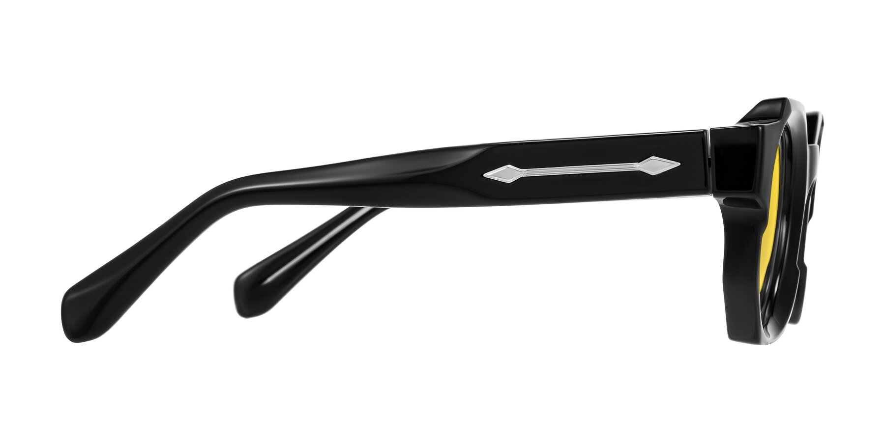 Side of Poole in Black with Yellow Tinted Lenses