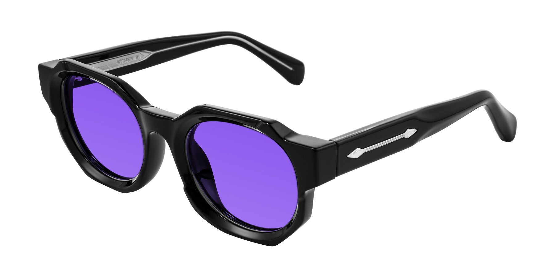 Angle of Poole in Black with Purple Tinted Lenses