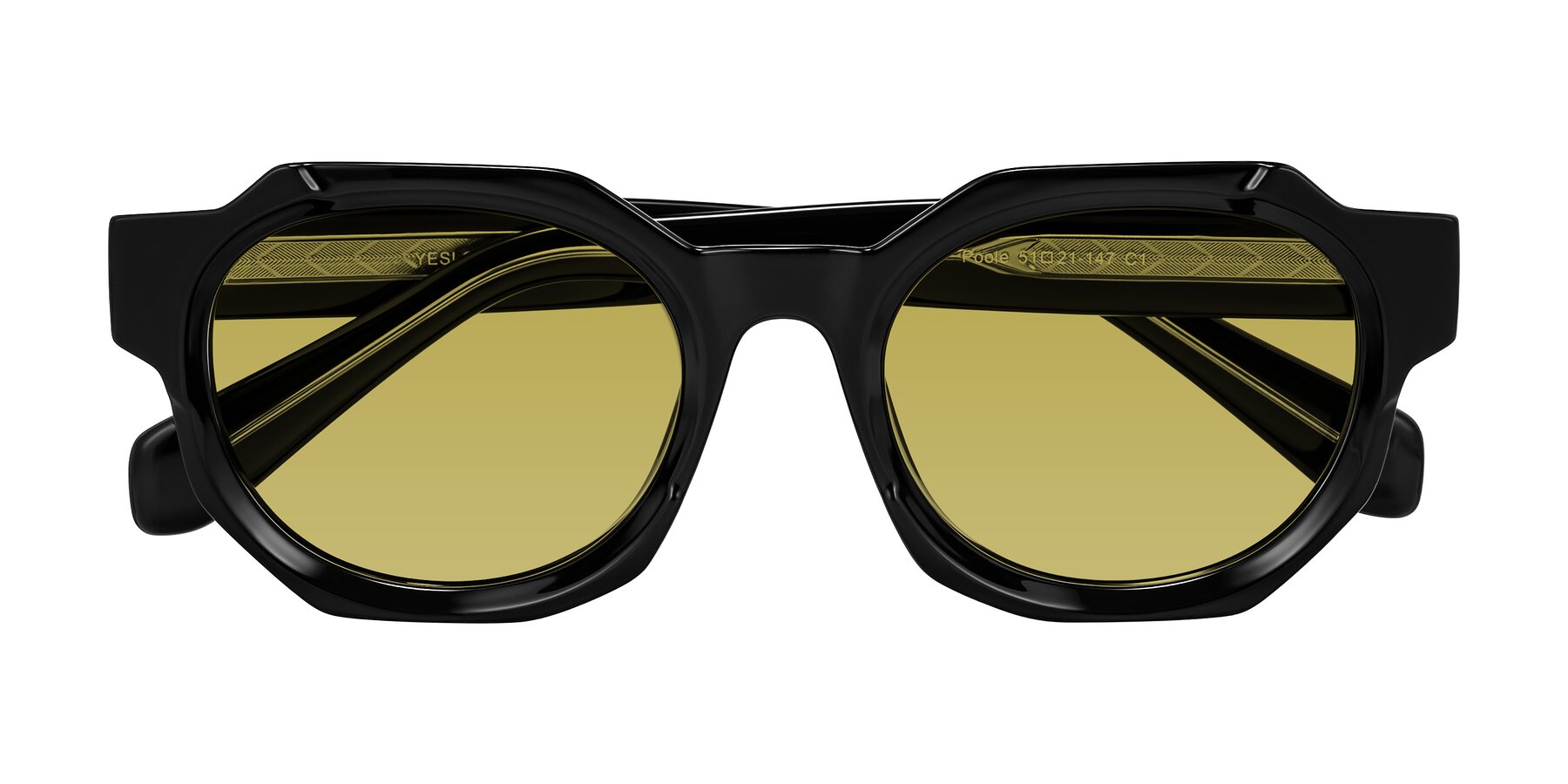 Folded Front of Poole in Black with Champagne Tinted Lenses