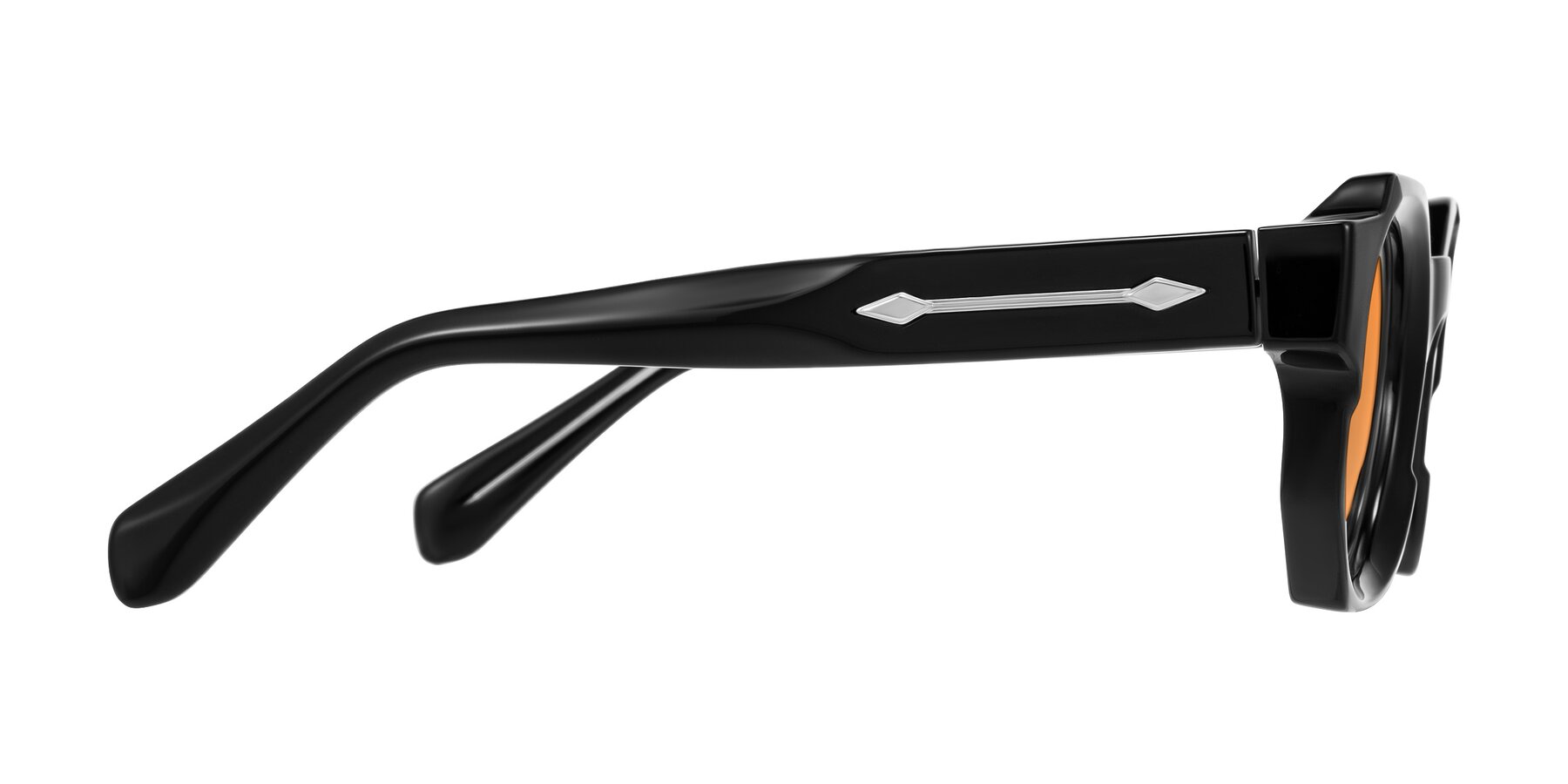 Side of Poole in Black with Orange Tinted Lenses