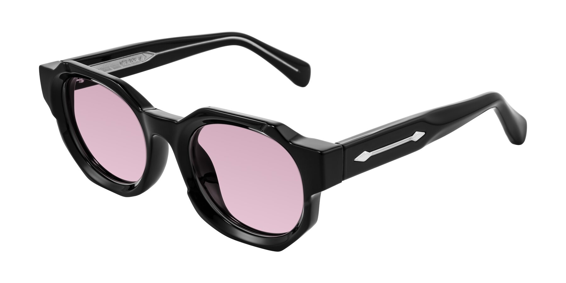 Angle of Poole in Black with Light Wine Tinted Lenses