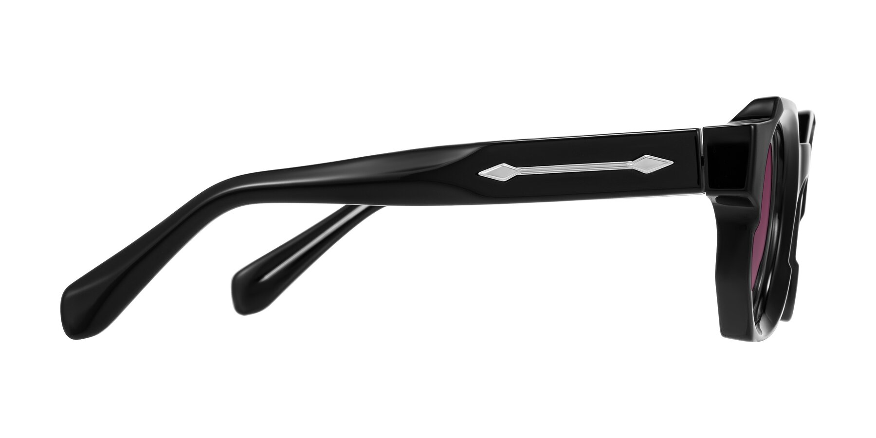 Side of Poole in Black with Wine Tinted Lenses
