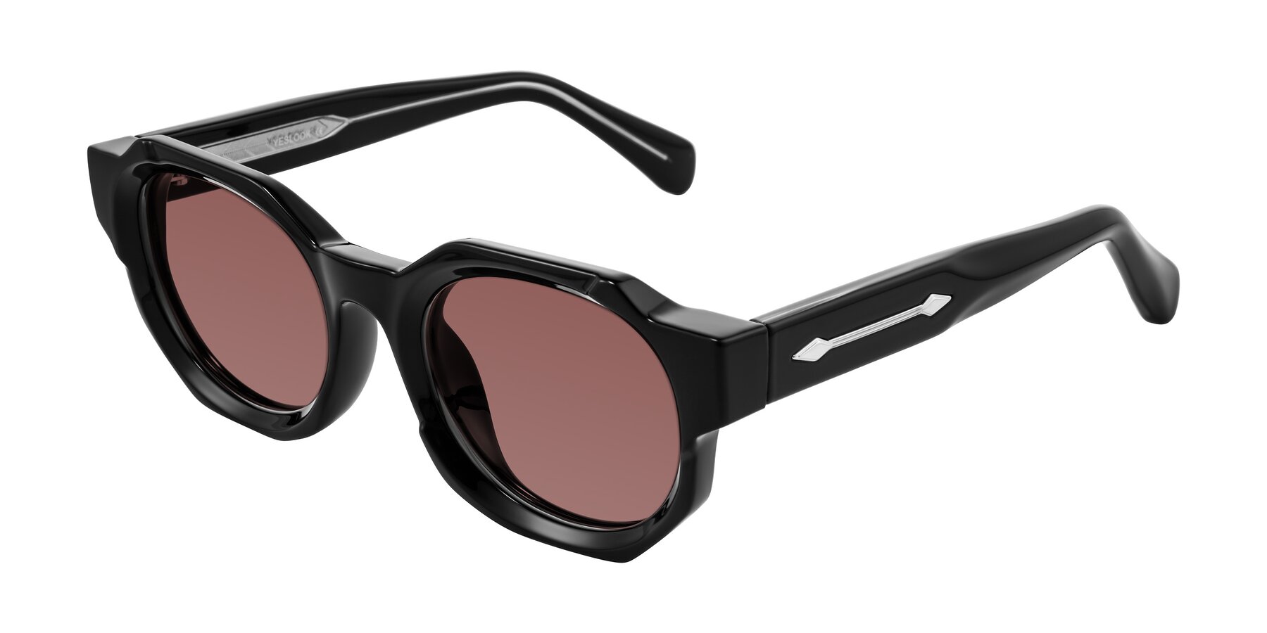 Angle of Poole in Black with Garnet Tinted Lenses