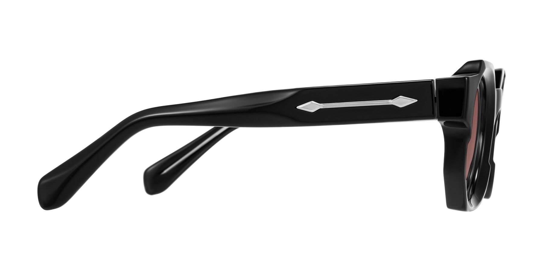 Side of Poole in Black with Garnet Tinted Lenses