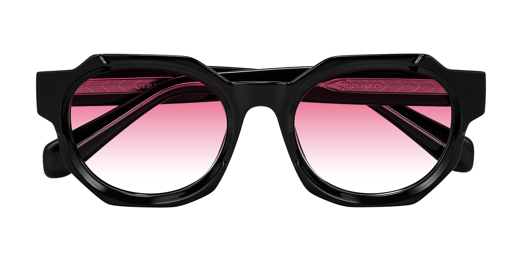 Folded Front of Poole in Black with Pink Gradient Lenses