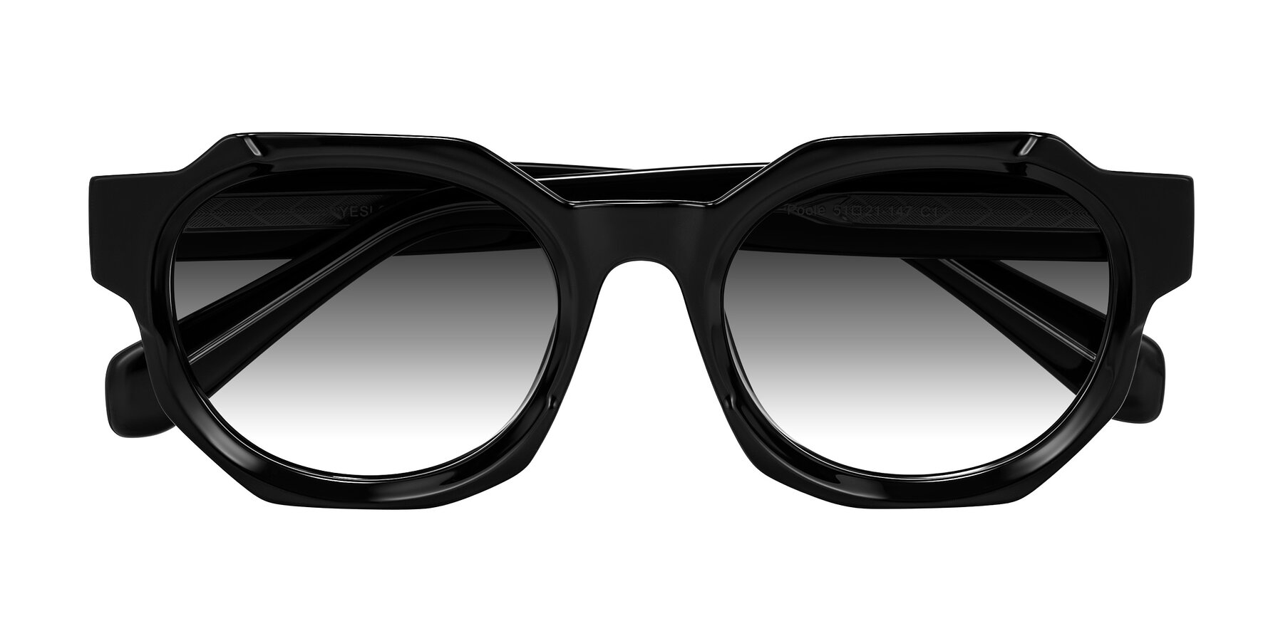 Folded Front of Poole in Black with Gray Gradient Lenses
