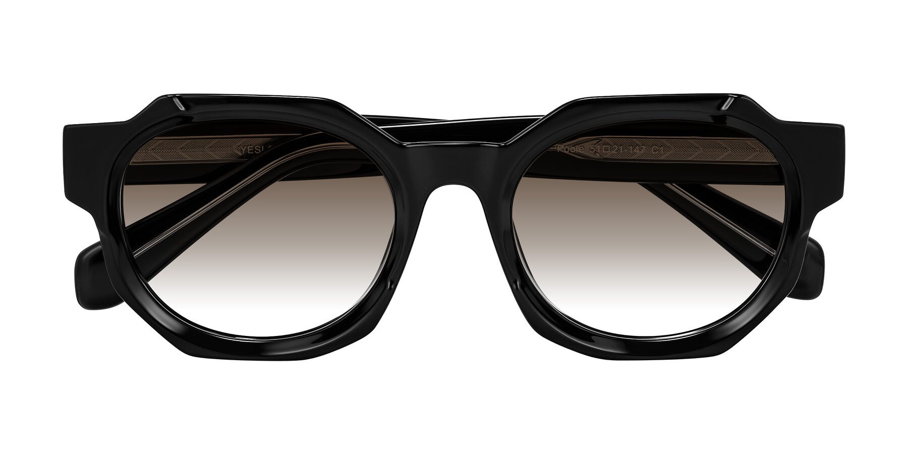 Folded Front of Poole in Black with Brown Gradient Lenses