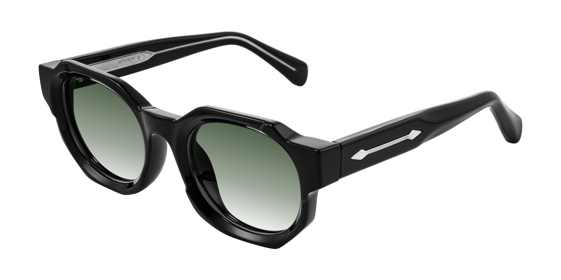 Angle of Poole in Black with Green Gradient Lenses