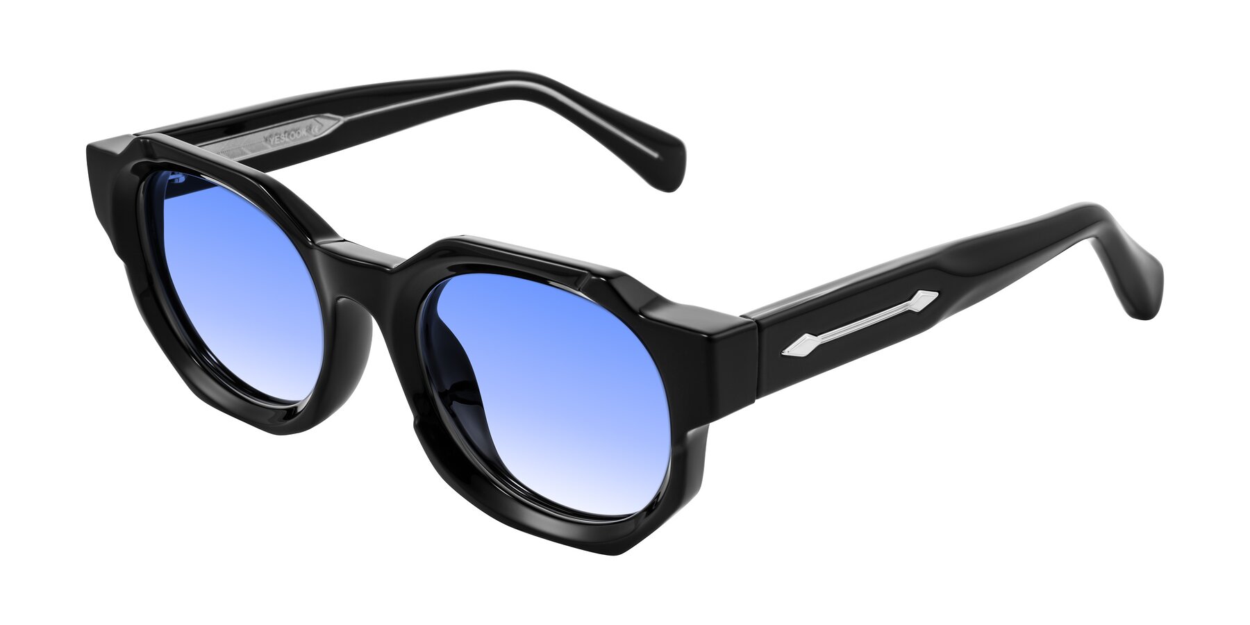 Angle of Poole in Black with Blue Gradient Lenses