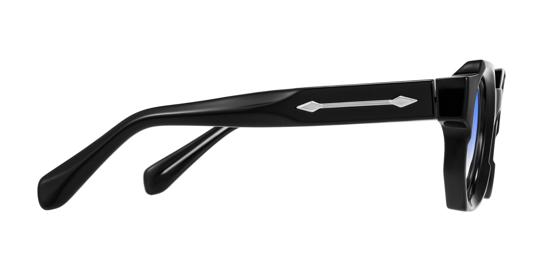 Side of Poole in Black with Blue Gradient Lenses