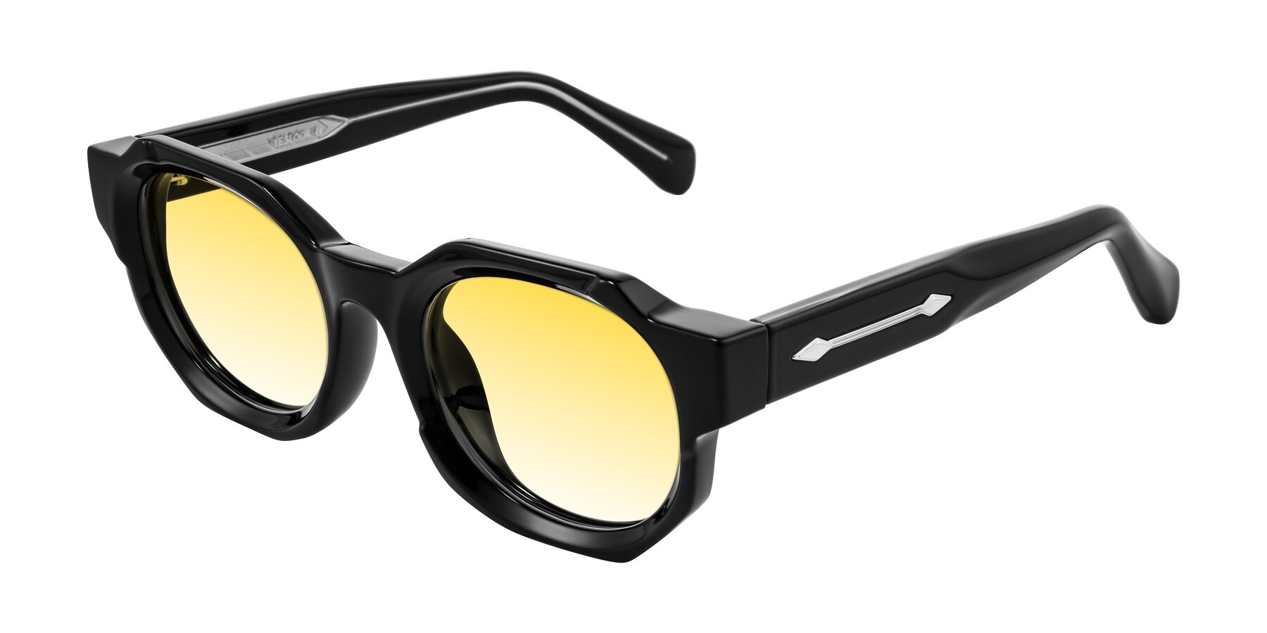 Angle of Poole in Black with Yellow Gradient Lenses