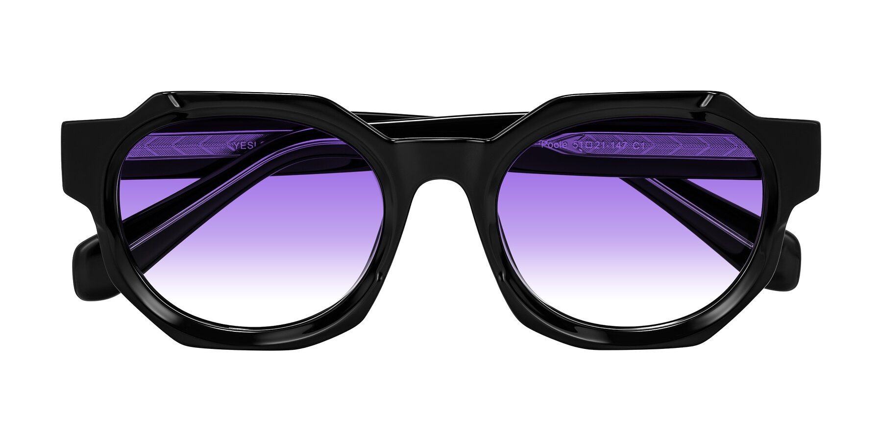 Folded Front of Poole in Black with Purple Gradient Lenses