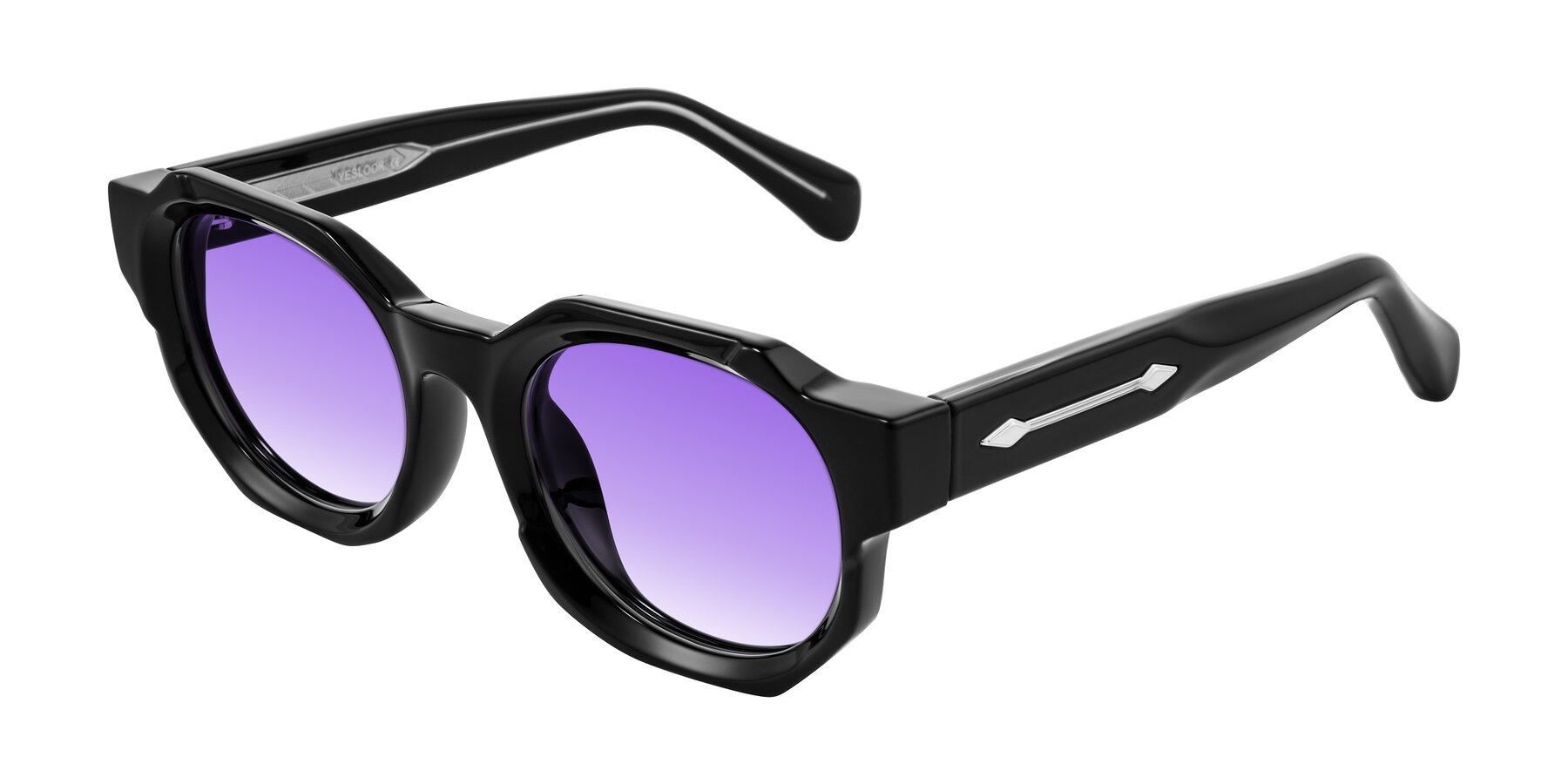 Angle of Poole in Black with Purple Gradient Lenses