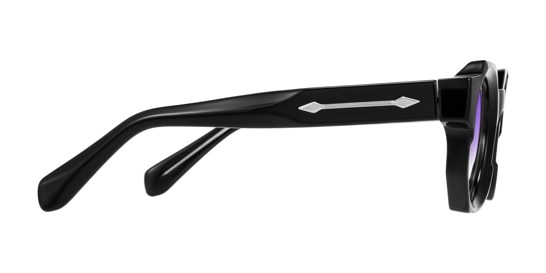 Side of Poole in Black with Purple Gradient Lenses