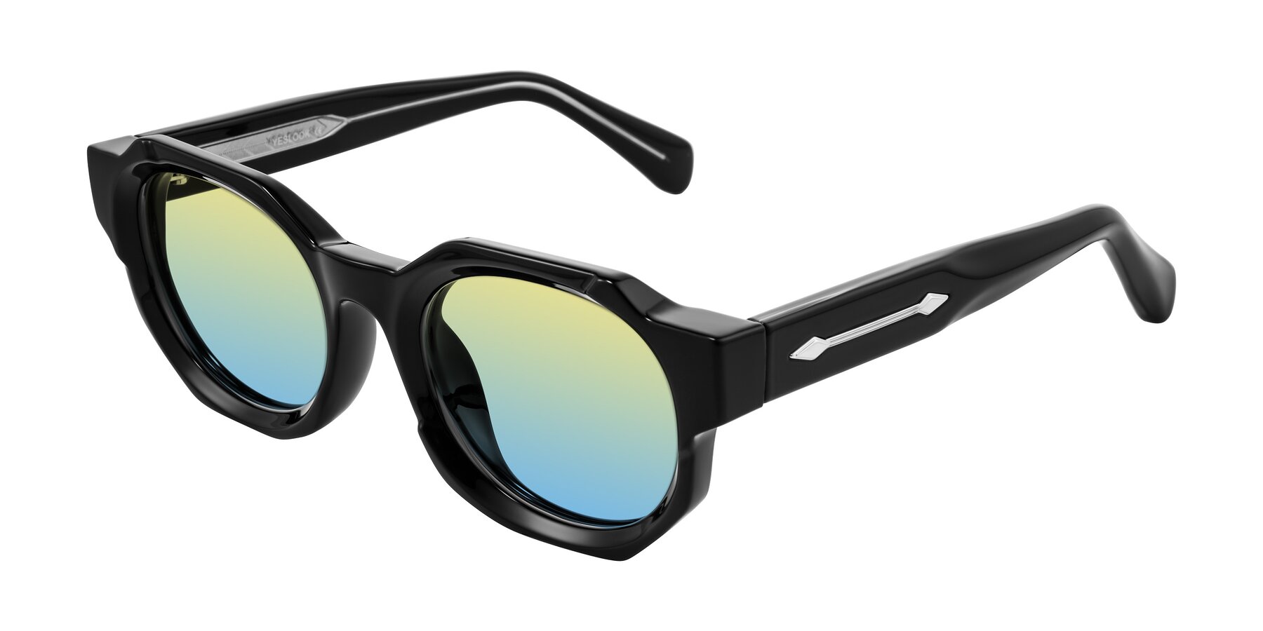 Angle of Poole in Black with Yellow / Blue Gradient Lenses