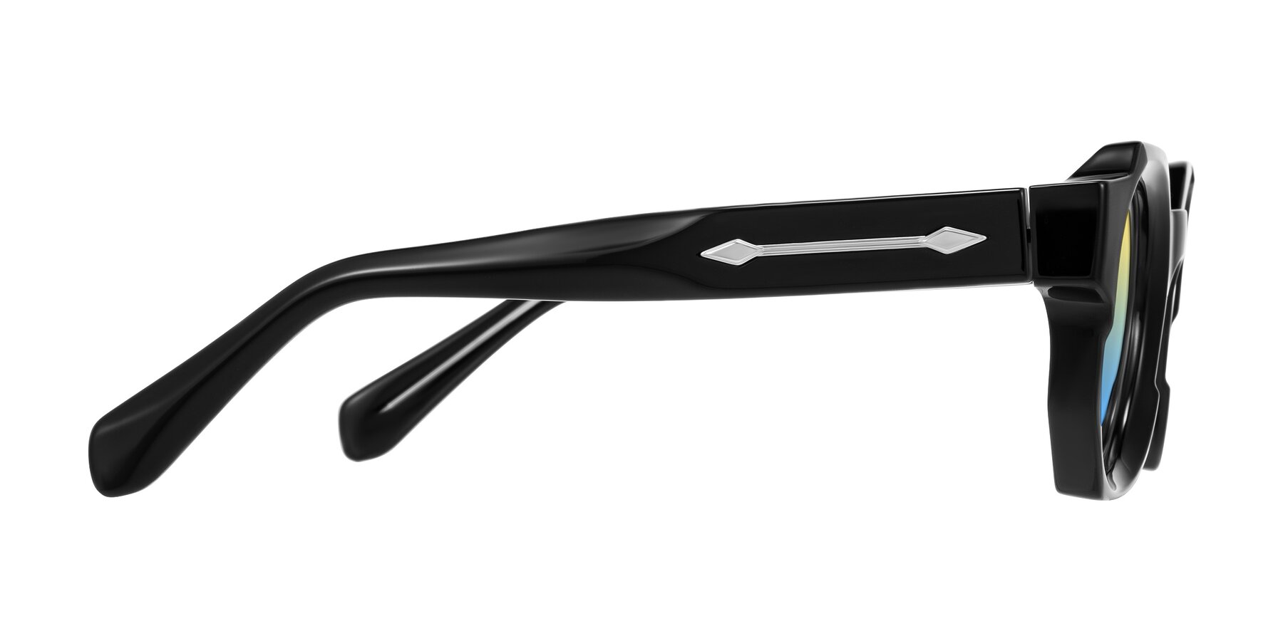Side of Poole in Black with Yellow / Blue Gradient Lenses
