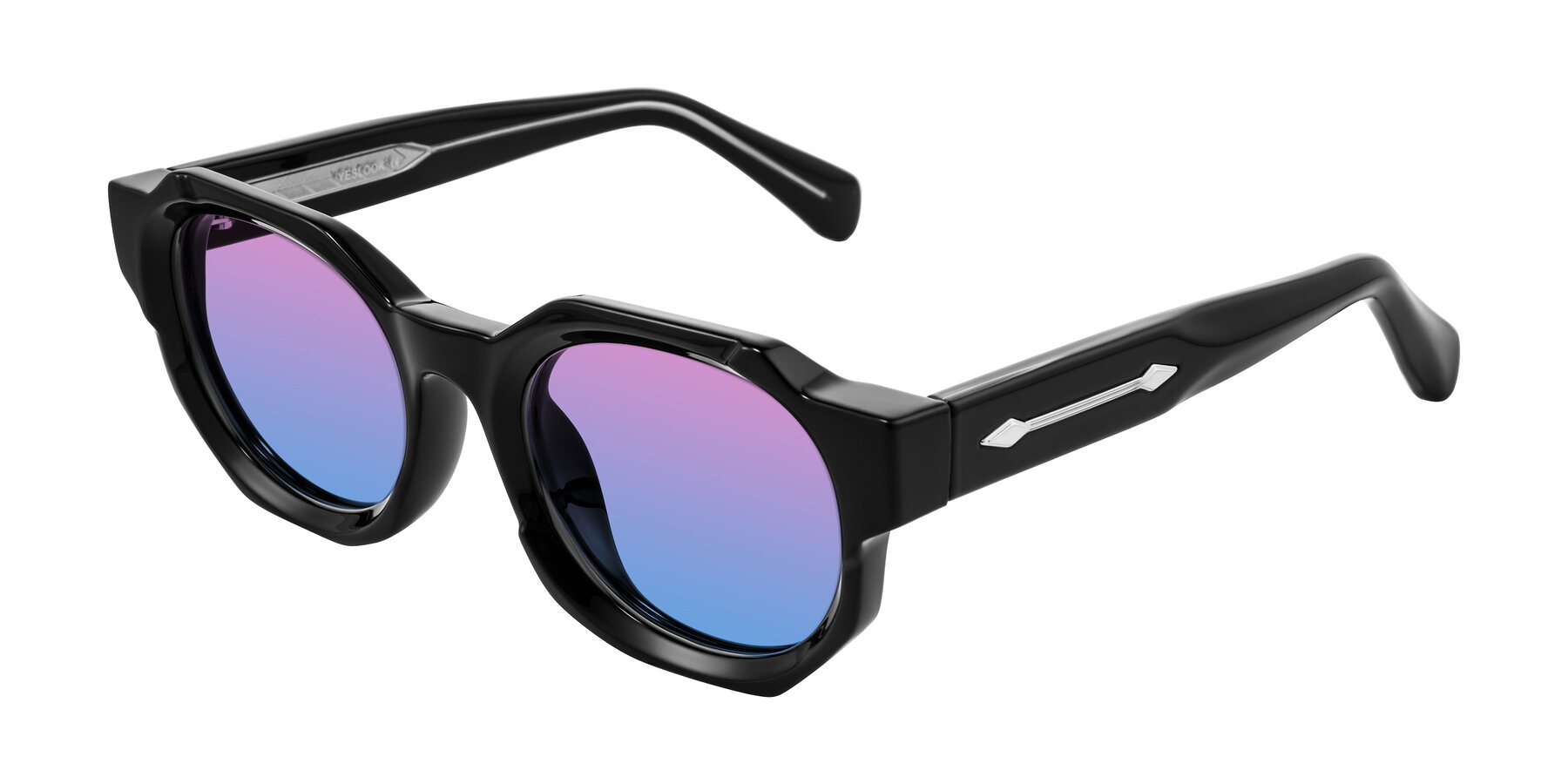 Angle of Poole in Black with Pink / Blue Gradient Lenses