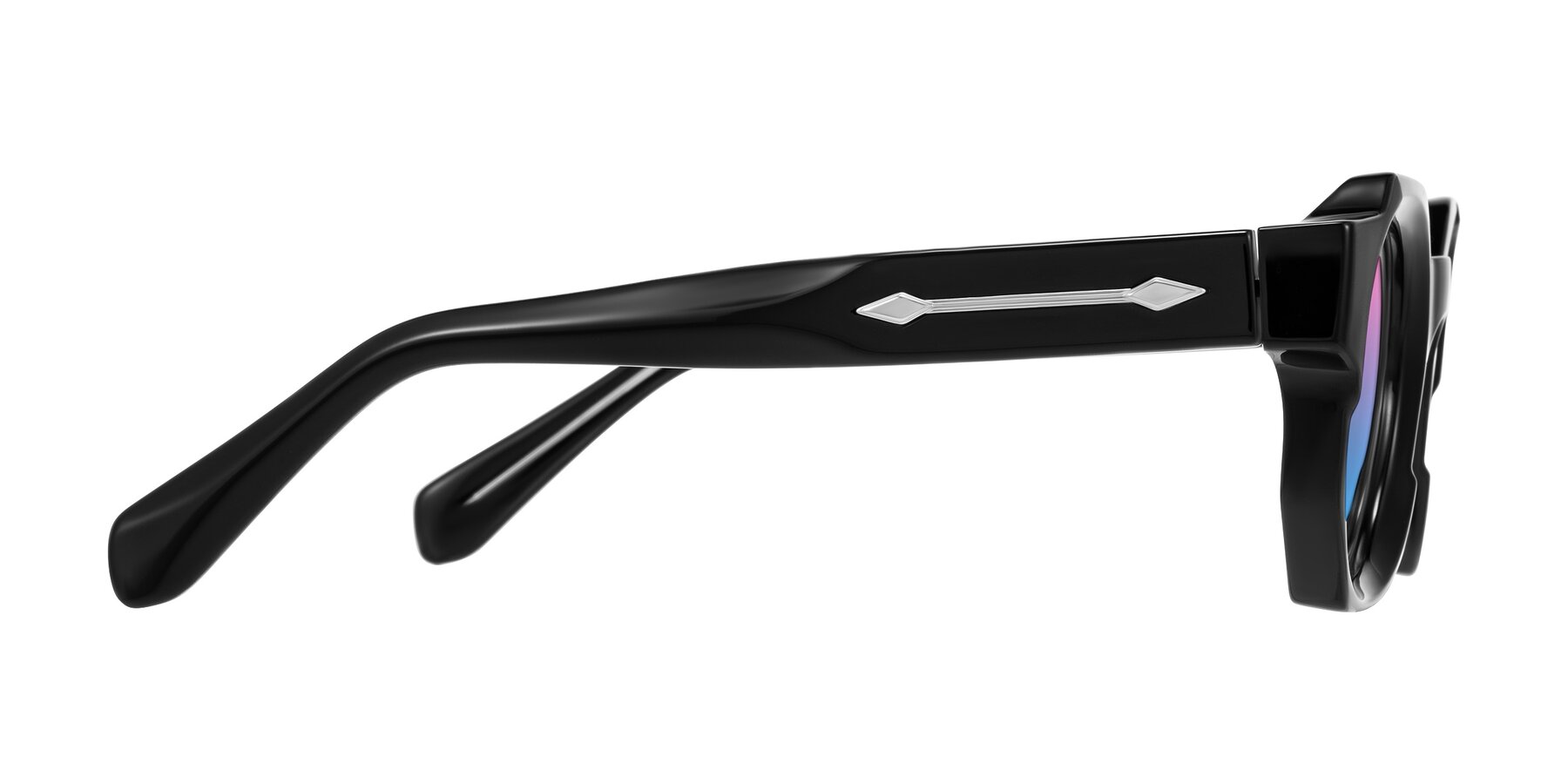 Side of Poole in Black with Pink / Blue Gradient Lenses